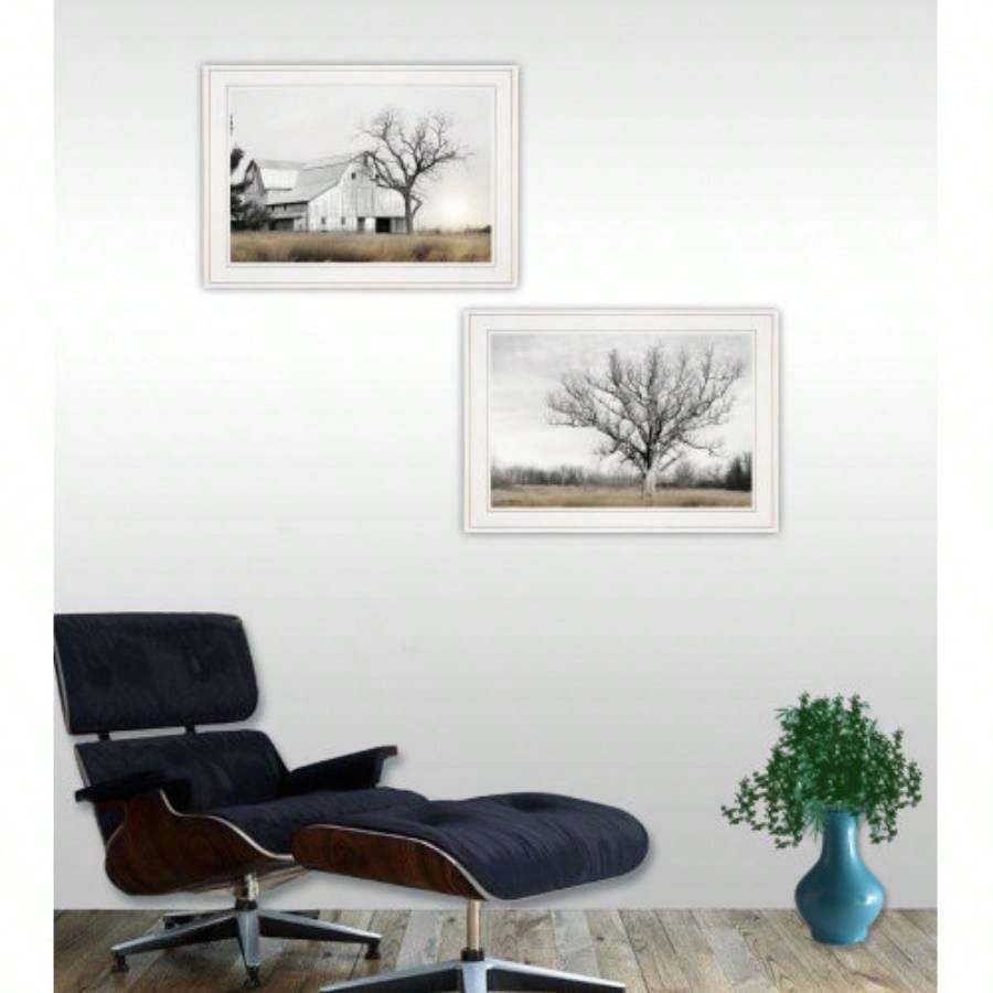 Ohio Fields I 2 - Piece Vignette by Lori Deiter, White Frame