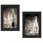 Gray Glassware Still Life 2 - Piece Vignette by Bluebird Barn, Black Frame