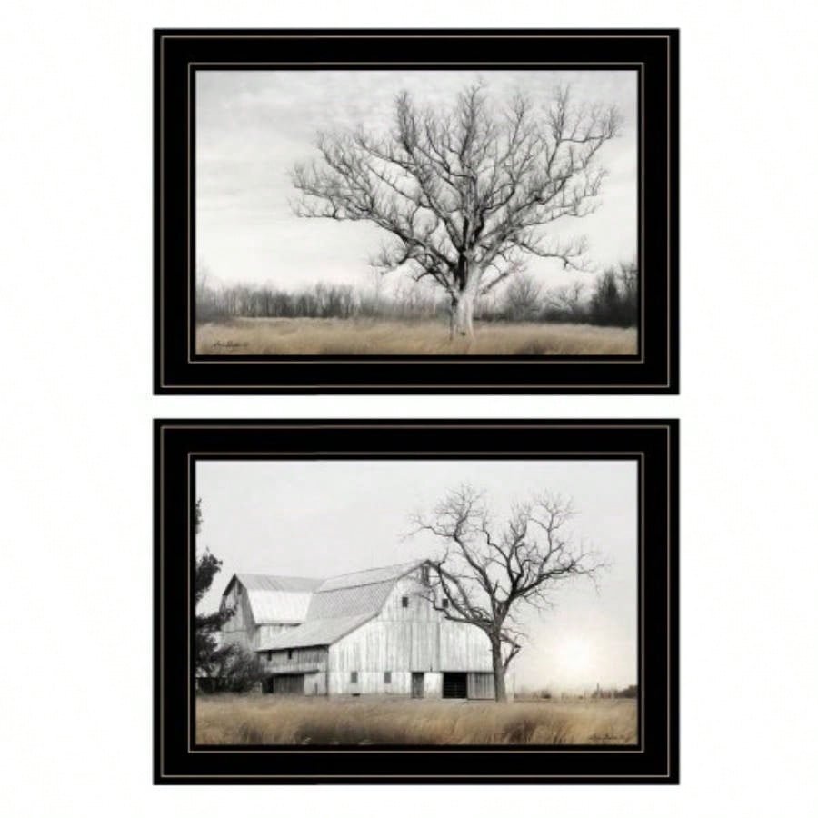 Trendy Decor 4U Ohio Fields I Framed Wall Art, Modern Home Decor Framed Print Living Room, Bedroom Farmhouse Wall Decoration by Lori Deiter