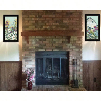 Floral Field 2 - Piece Vignette by Norman, Black Frame