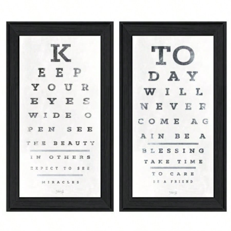 Eye Charts 2 - Piece Vignette by Marla Rae, Black Frame