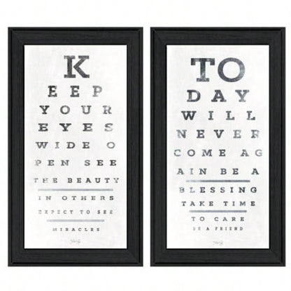 Eye Charts 2 - Piece Vignette by Marla Rae, Black Frame