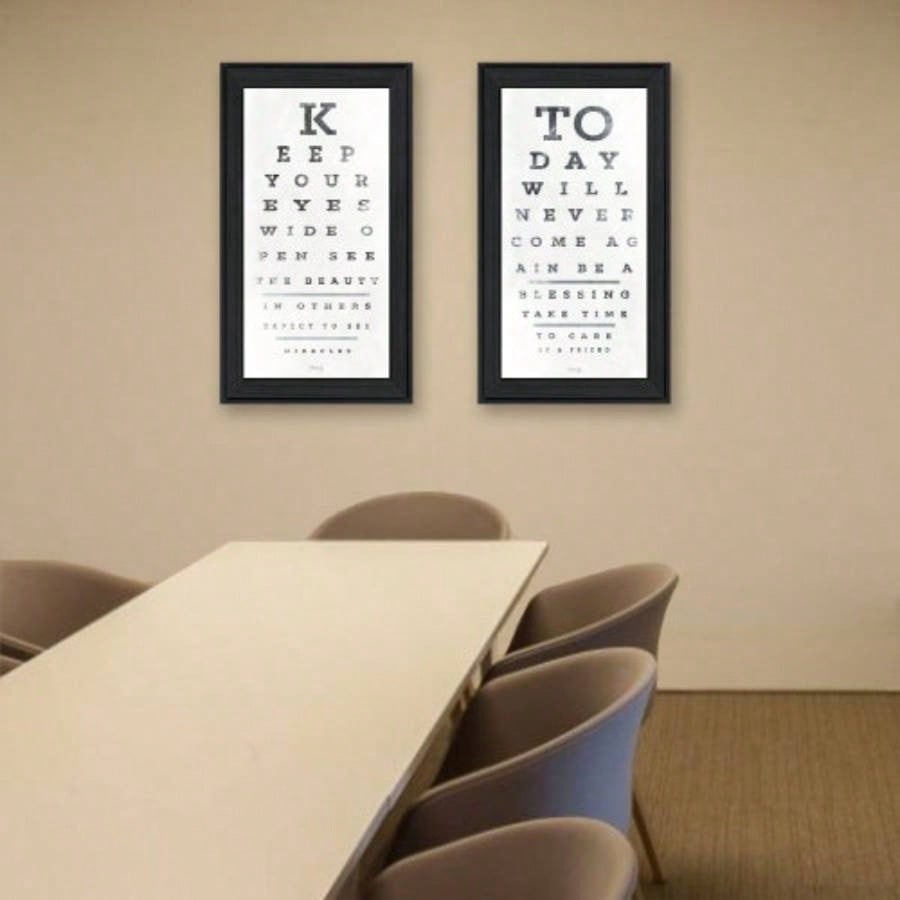 Eye Charts 2 - Piece Vignette by Marla Rae, Black Frame