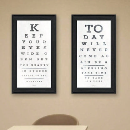 Eye Charts 2 - Piece Vignette by Marla Rae, Black Frame