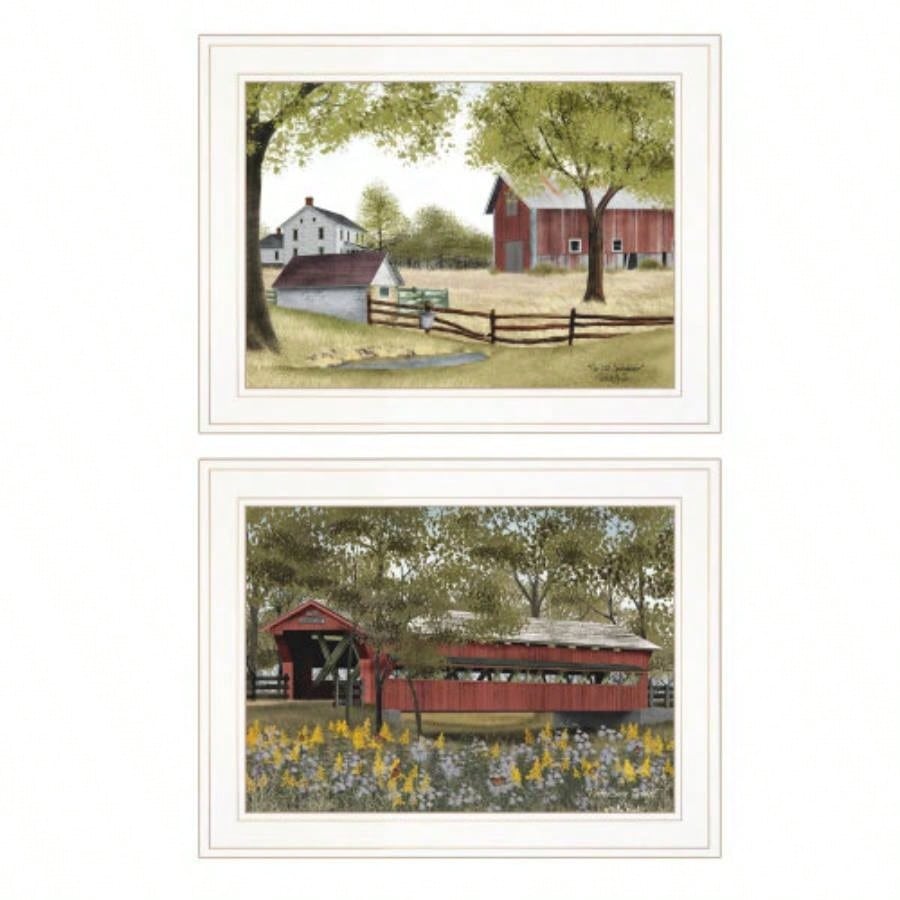 Spring House 2 - Piece Vignette by Billy Jacob, White Frame