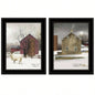 Cold Winter 2 - Piece Vignette by Billy Jacobs, Black Frame