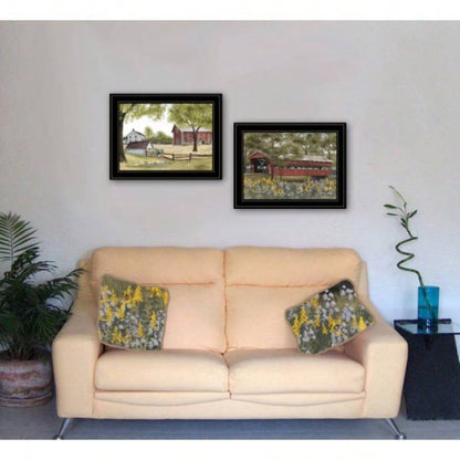 Spring House 2 - Piece Vignette by Billy Jacob, Black Frame