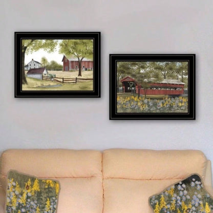 Spring House 2 - Piece Vignette by Billy Jacob, Black Frame