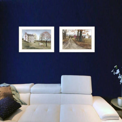Road Home 2 - Piece Vignette by Billy Jacobs, White Frame
