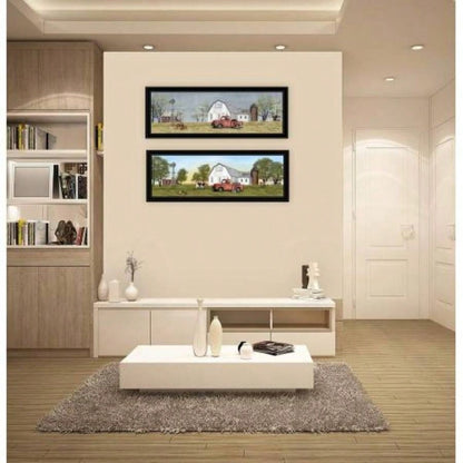 Trendy Decor 4U Billy Jacobs Summer/Spring Seasonal Framed Wall Art, Modern Home Decor 2 Piece Vignette Living Room, Bedroom Farmhouse Wall Decoration by Billy Jacobs