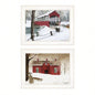 Winter Evening 2 - Piece Vignette by Billy Jacobs, White Frame