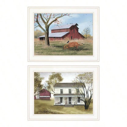 Summers End 2 - Piece Vignette by Billy Jacobs, White Frame