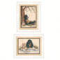 Gone Fishing 2 - Piece Vignette by Mary June, White Frame