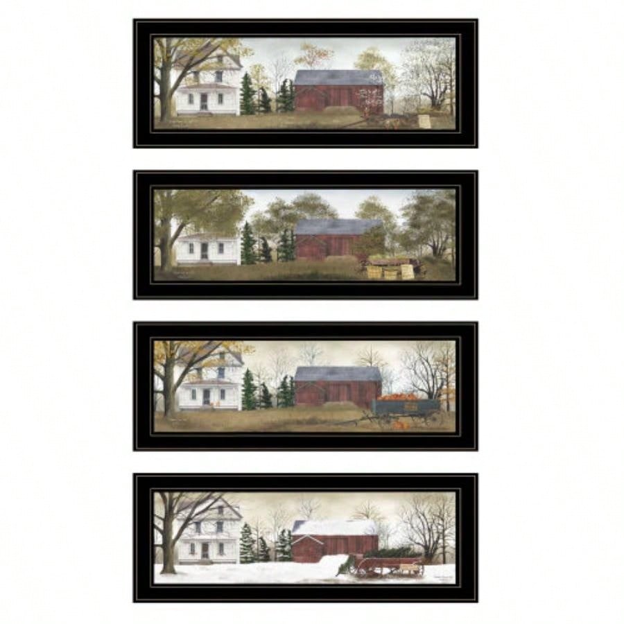 Seasons 4 - Piece Vignette by Billy Jacobs, Black Frame