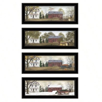 Seasons 4 - Piece Vignette by Billy Jacobs, Black Frame