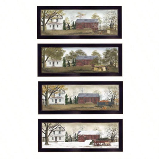 Seasons 4 - Piece Vignette by Billy Jacobs, Black Frame