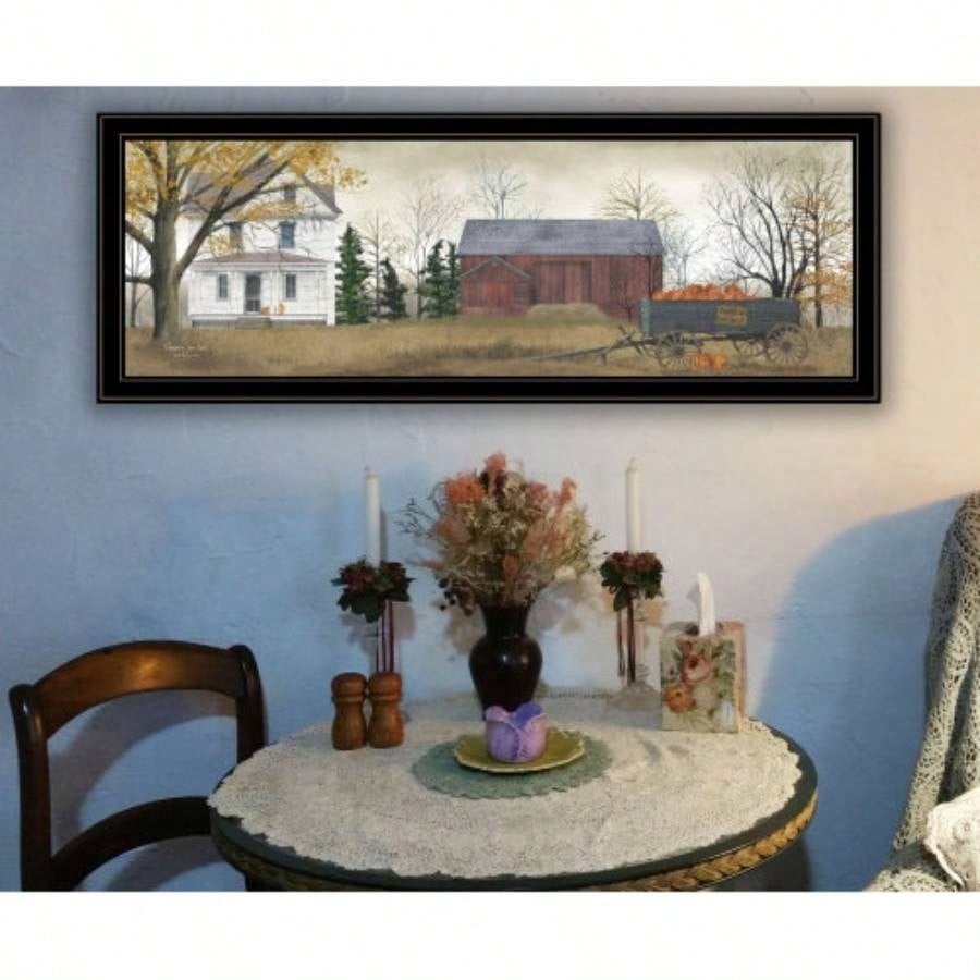 Trendy Decor 4U Pumpkins Framed Wall Art, Modern Home Decor Framed Print Living Room, Bedroom Farmhouse Wall Decoration by Billy Jacobs