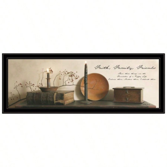 Faith, Family, Friends By Billy Jacobs, Ready to Hang Framed Print, Black Frame