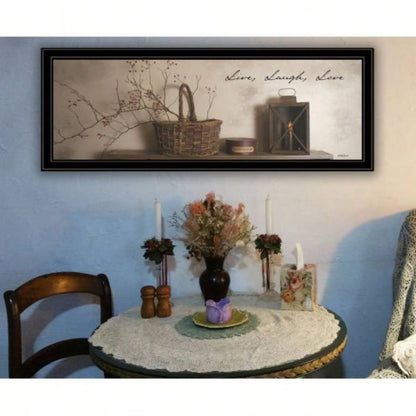 Live, Laugh and Love By Billy Jacobs, Ready to Hang Framed Print, Black Frame