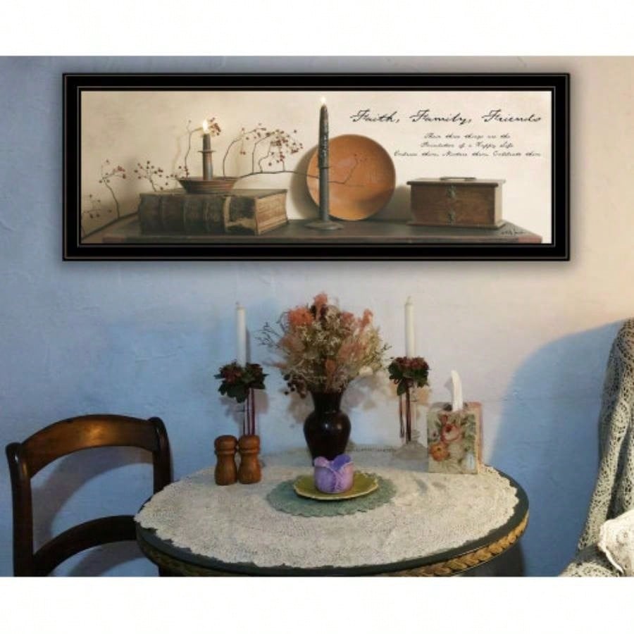 Faith, Family, Friends By Billy Jacobs, Ready to Hang Framed Print, Black Frame