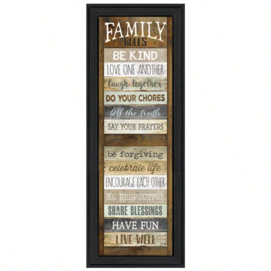 Family Rules Shutter By Marla Rae, Ready to Hang Framed Print, Black Frame