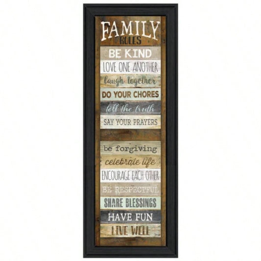 Family Rules Shutter By Marla Rae, Ready to Hang Framed Print, Black Frame