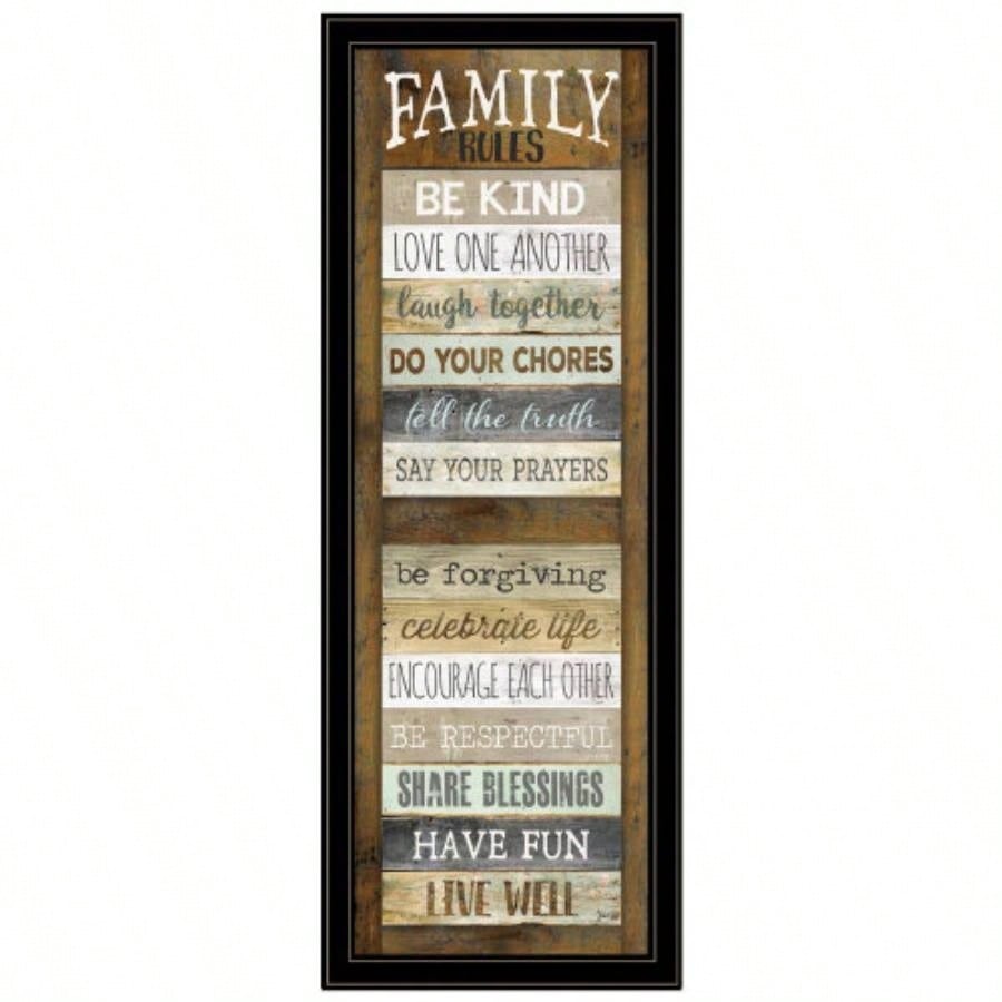 Family Rules Shutter By Marla Rae, Ready to Hang Framed Print, Black Frame