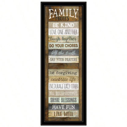 Family Rules Shutter By Marla Rae, Ready to Hang Framed Print, Black Frame