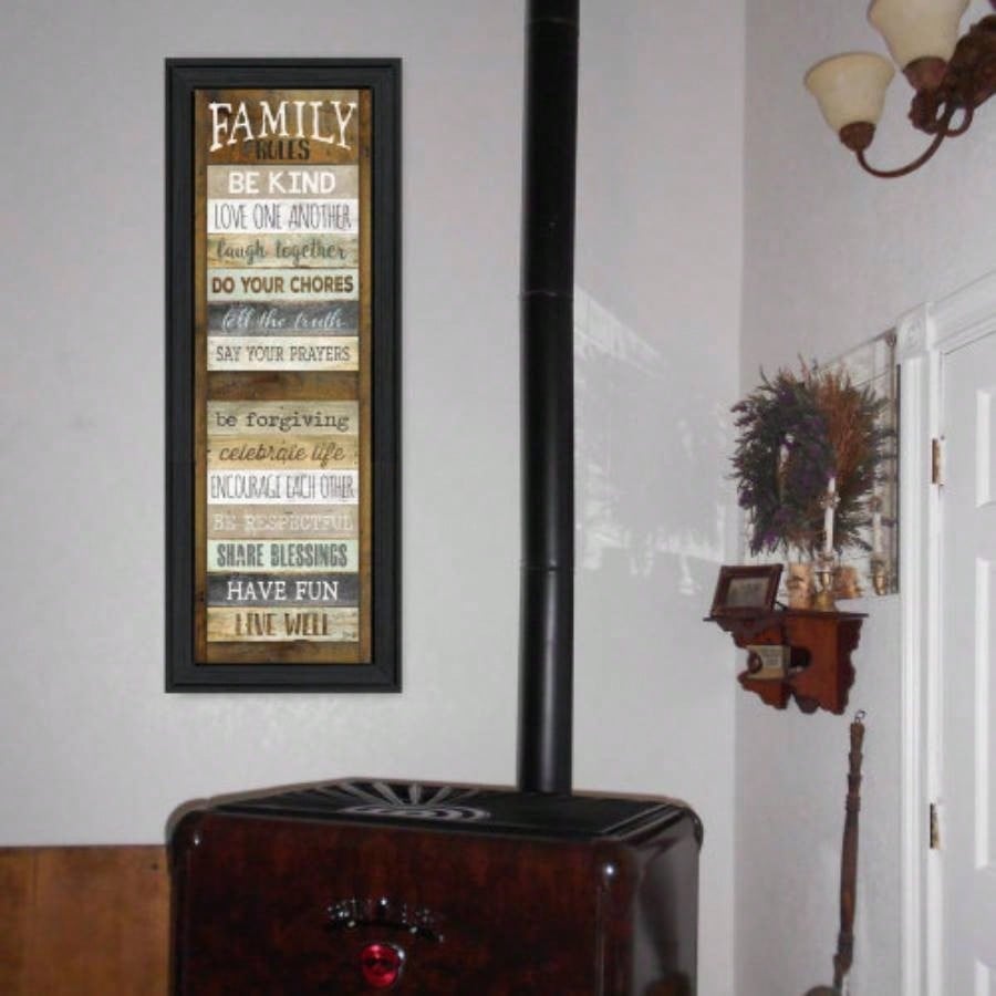 Family Rules Shutter By Marla Rae, Ready to Hang Framed Print, Black Frame