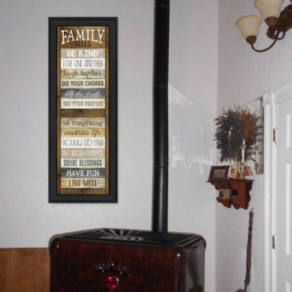 Family Rules Shutter By Marla Rae, Ready to Hang Framed Print, Black Frame