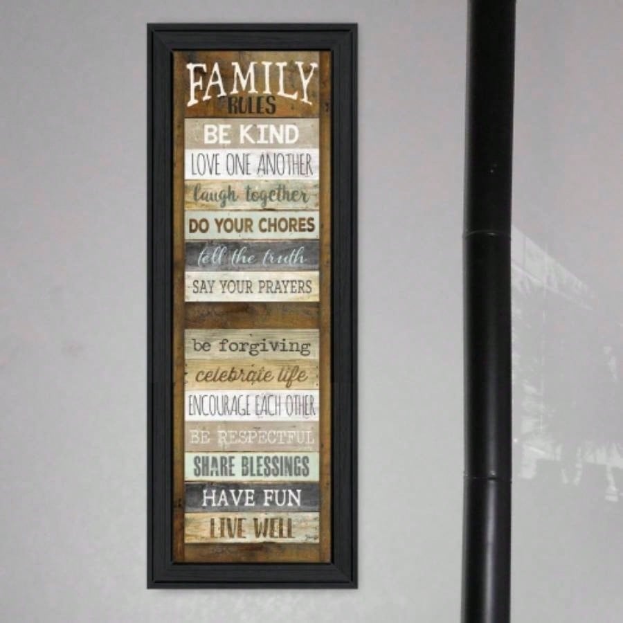 Family Rules Shutter By Marla Rae, Ready to Hang Framed Print, Black Frame