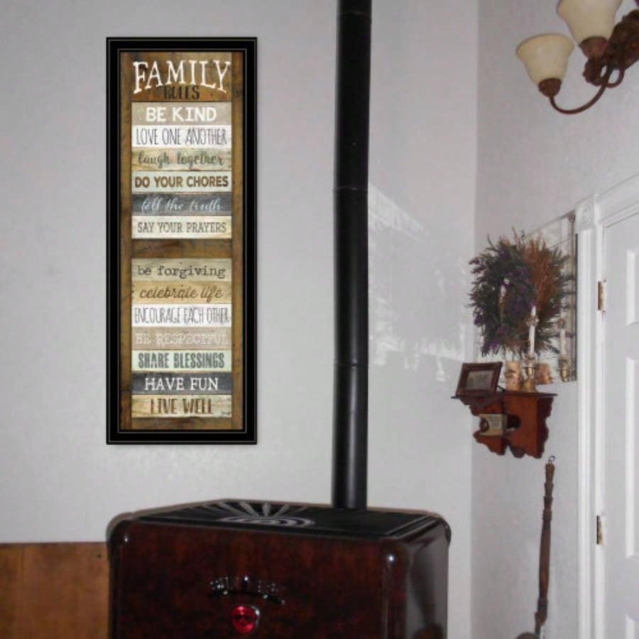 Family Rules Shutter By Marla Rae, Ready to Hang Framed Print, Black Frame