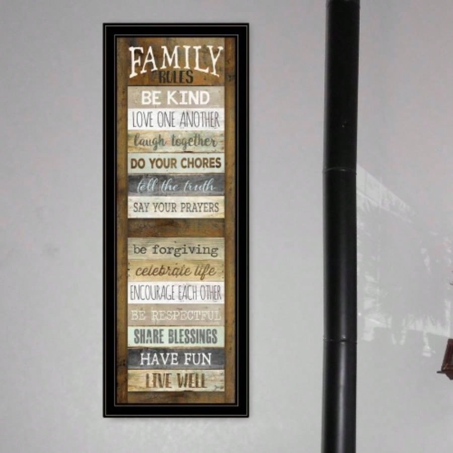 Family Rules Shutter By Marla Rae, Ready to Hang Framed Print, Black Frame