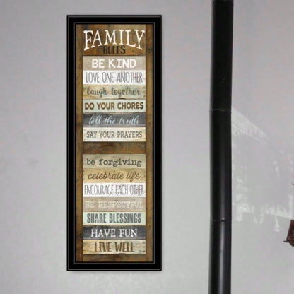 Family Rules Shutter By Marla Rae, Ready to Hang Framed Print, Black Frame