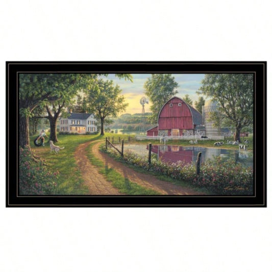 Trendy Decor 4U Road Home Framed Wall Art, Modern Home Decor Framed Print Living Room, Bedroom Farmhouse Wall Decoration by Kim Norlien