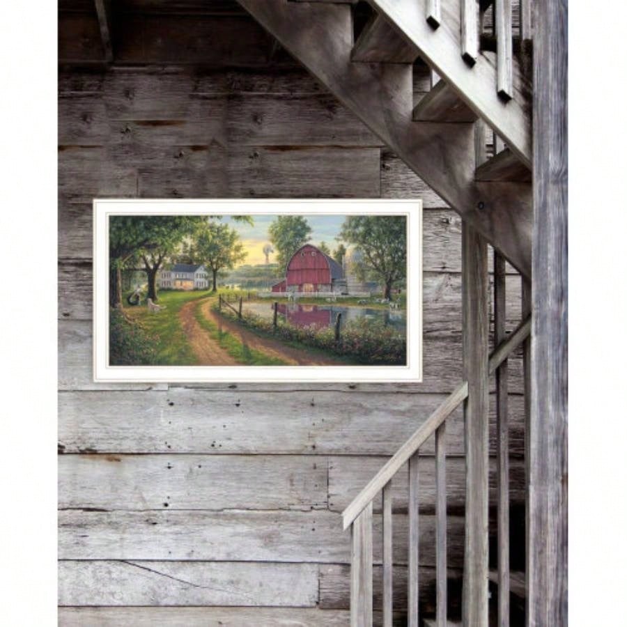 Trendy Decor 4U Road Home Framed Wall Art, Modern Home Decor Framed Print Living Room, Bedroom Farmhouse Wall Decoration by Kim Norlien