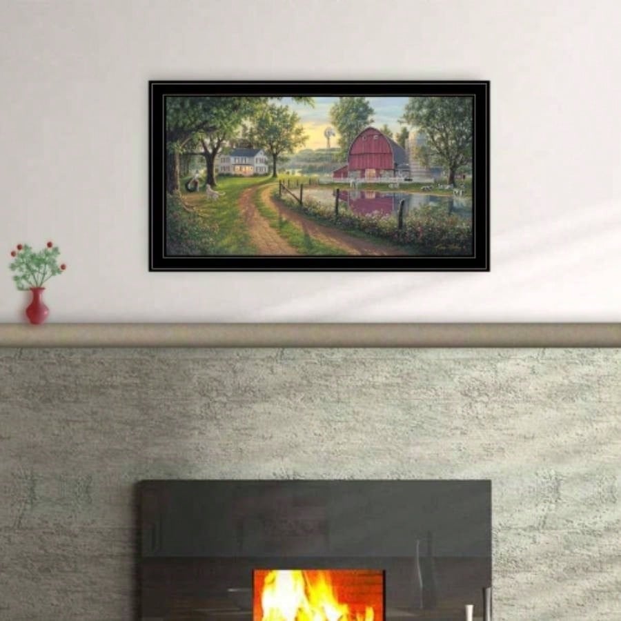 Trendy Decor 4U Road Home Framed Wall Art, Modern Home Decor Framed Print Living Room, Bedroom Farmhouse Wall Decoration by Kim Norlien