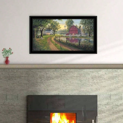 Trendy Decor 4U Road Home Framed Wall Art, Modern Home Decor Framed Print Living Room, Bedroom Farmhouse Wall Decoration by Kim Norlien