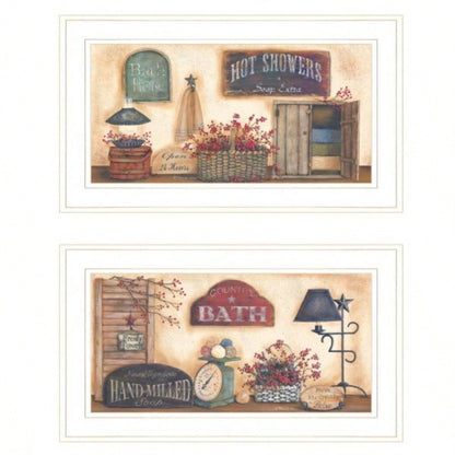 Bath 2 - Piece Vignette By Pam Britton, White Frame