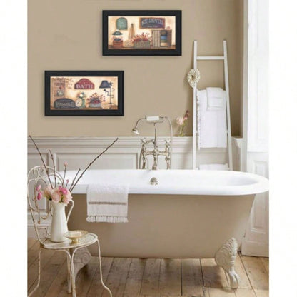 Bath 2 - Piece Vignette By Pam Britton, Black Frame