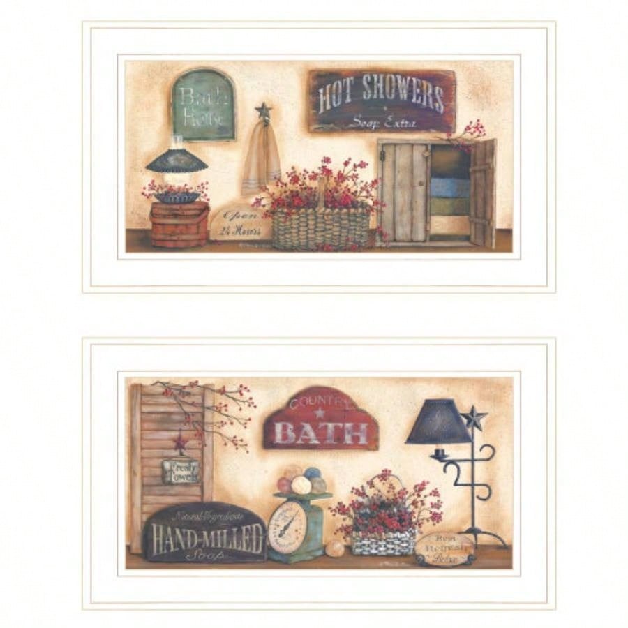 Bath 2 - Piece Vignette By Pam Britton, White Frame