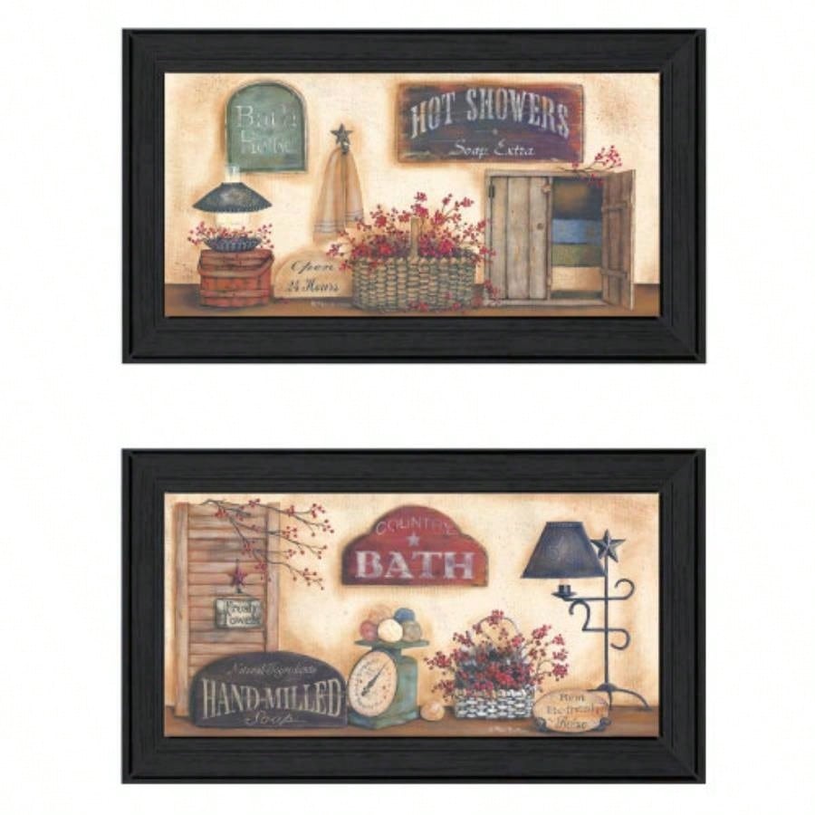 Bath 2 - Piece Vignette By Pam Britton, Black Frame