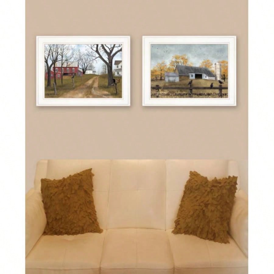 Country Roads 2 - Piece Vignette By Billy Jacobs, White Frame