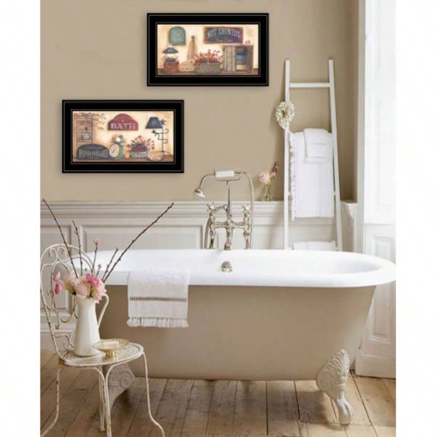 Bath 2 - Piece Vignette By Pam Britton, Black Frame