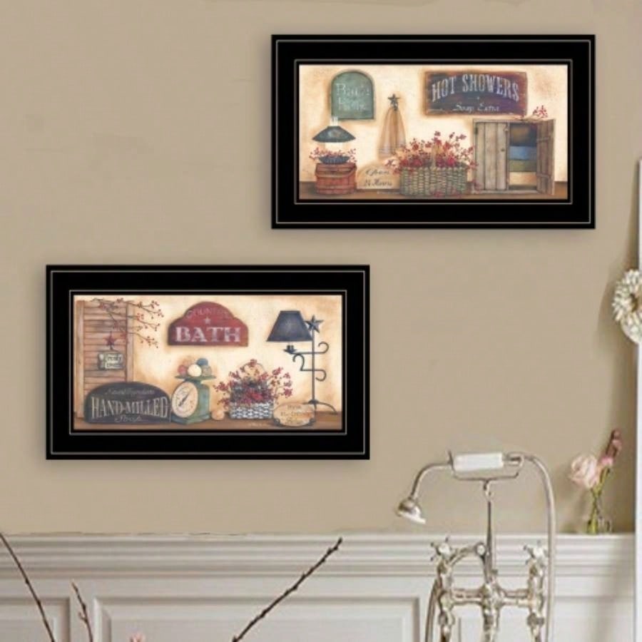 Bath 2 - Piece Vignette By Pam Britton, Black Frame
