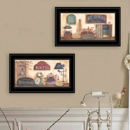 Bath 2 - Piece Vignette By Pam Britton, Black Frame