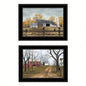 Country Roads 2 - Piece Vignette By Billy Jacobs, Black Frame