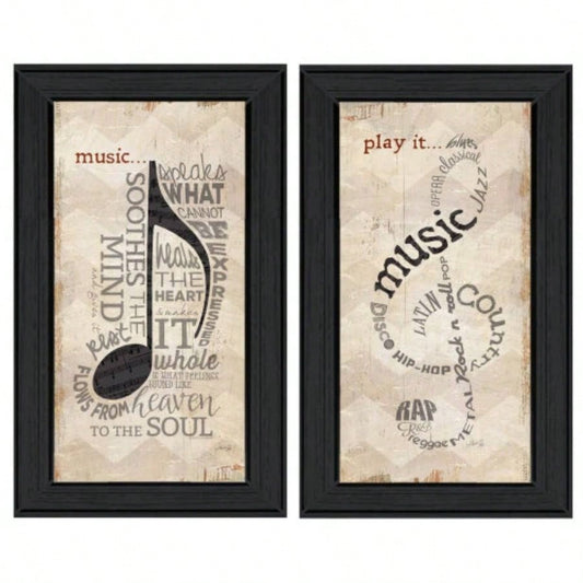 Music 2 - Piece Vignette By Marla Rae, Black Frame