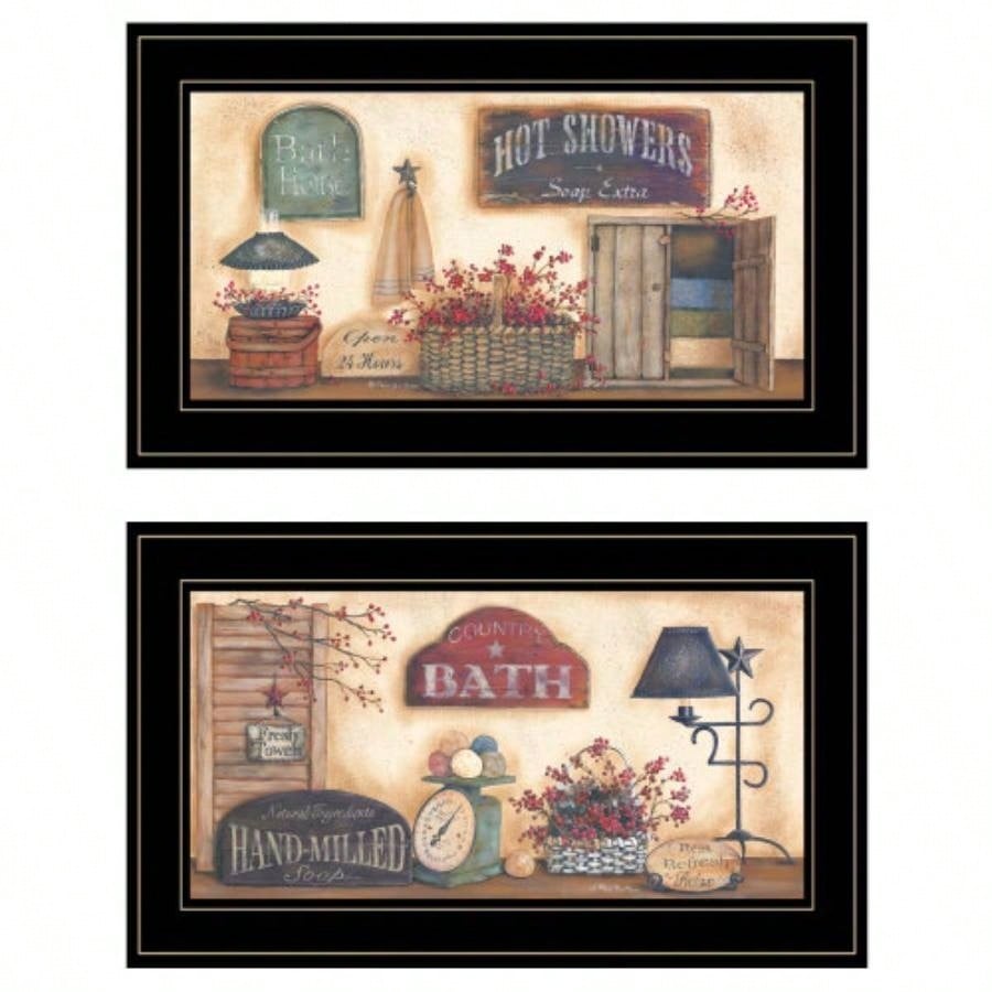 Bath 2 - Piece Vignette By Pam Britton, Black Frame