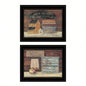 Hot Bath/ Clean Towels 217X14 2 - Piece Vignette By Pam Britton, Black Frame